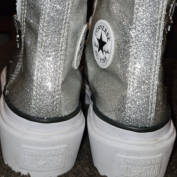 Converse Chuck Taylor Lugged Lift Sneaker Women 7 Silver Shoes A03010C - Picture 7 of 11